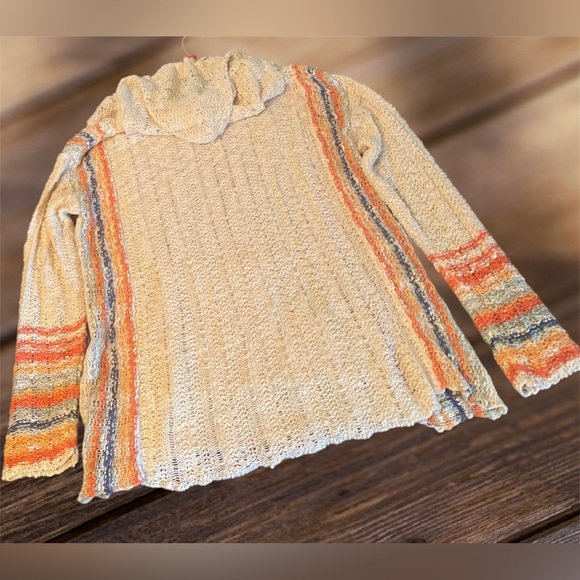 Free As A Bird;Boho Long Sleeve Hooded Lightweight Sweater Tunic; Size S/Md - Picture 2 of 4